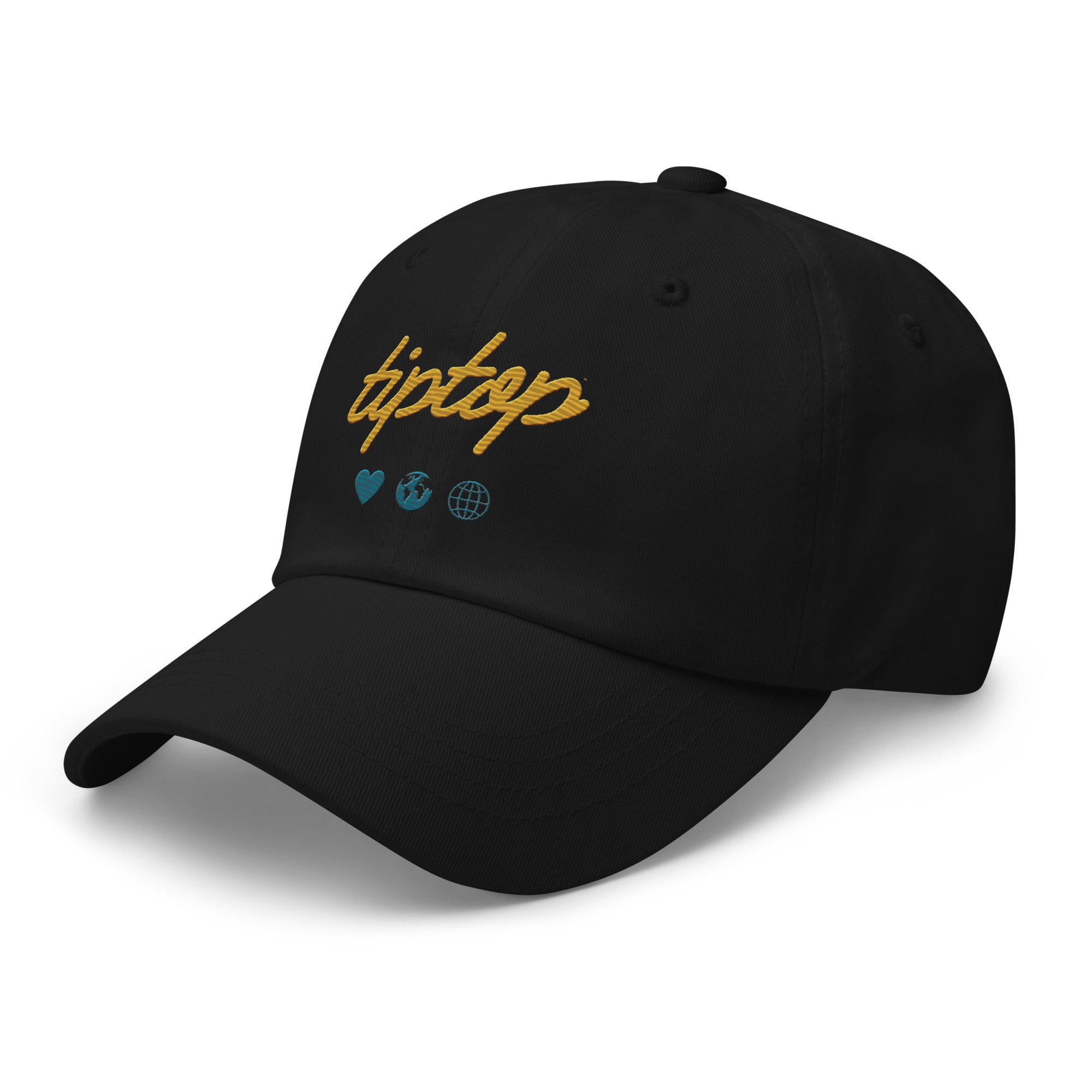 Script Dad Hat (Teal Blue & Black)