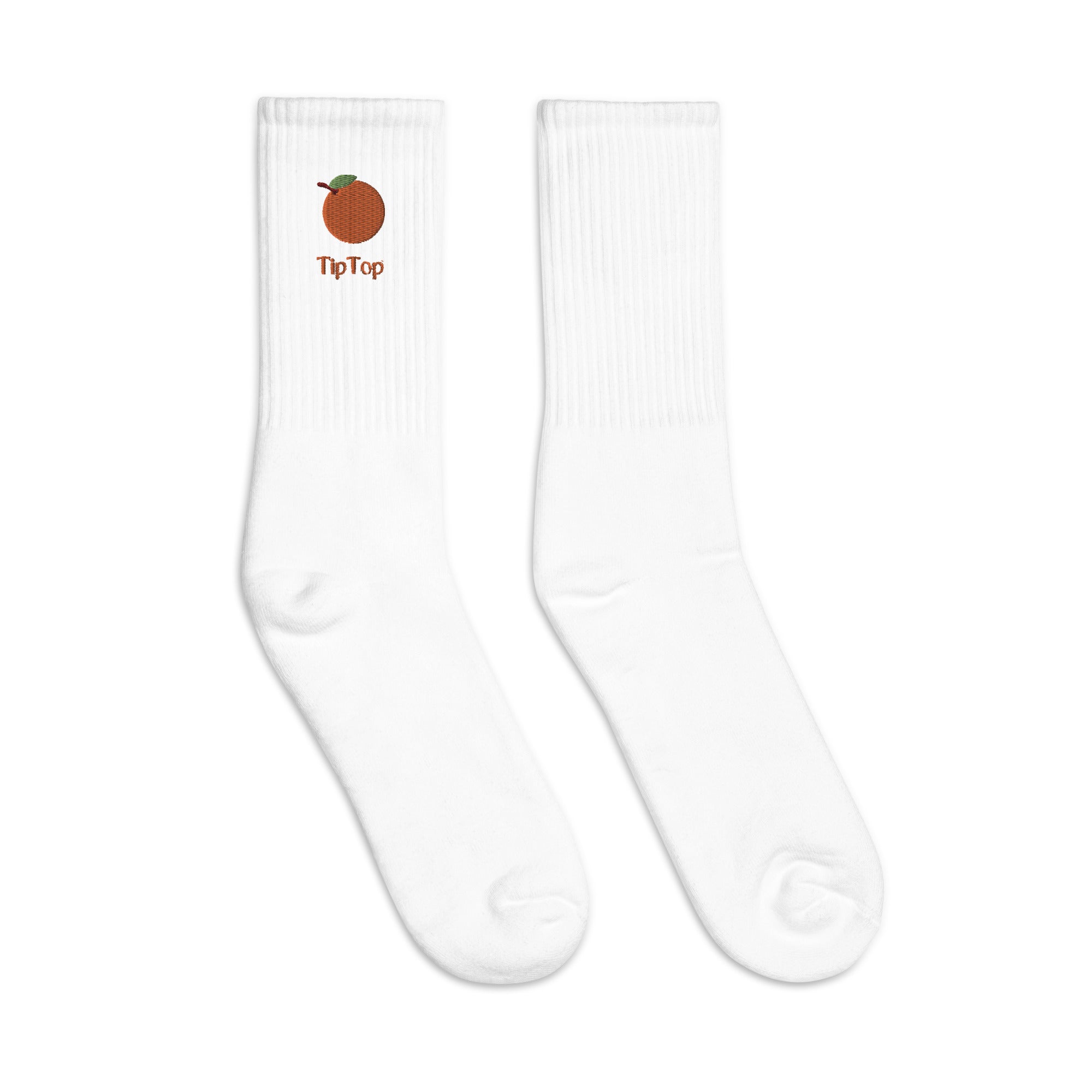 Orange Embroidered Socks